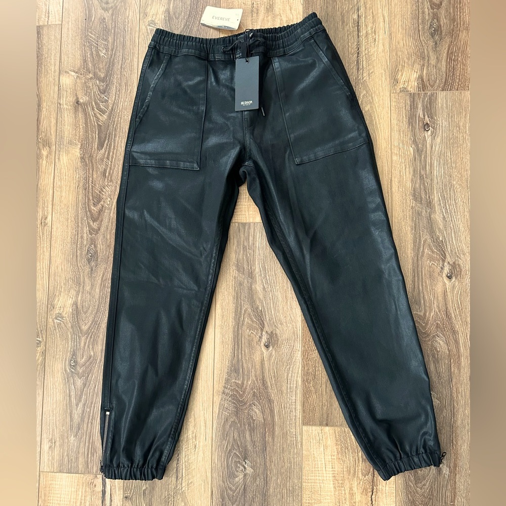 Hudson coated utility jogger - high rise, black